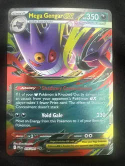 Pokemon TCG Mega Evolution Phantasmal Flames Mega Gengar EX 056/094 NM - Image 1