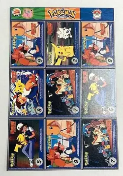 Burger King Pokemon #12 Master Trainer Set Uncut Sheet Pikachu - Image 2