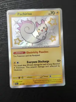 Pokemon Pachirisu TCG Card Paldean Fates Shiny Holo Secret Rare 138/091 - Image 1