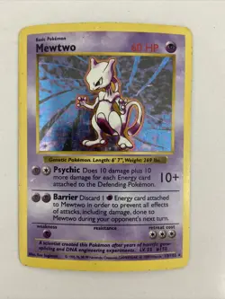 Pokemon TCG Mewtwo Base Set 10/102 Holo Unlimited Holo Rare - Image 1