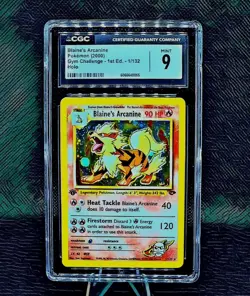 Pokemon Blaine's Arcanine 1st Edition Holo Gym Challenge 1/132 CGC 9 Mint WOTC - Image 1