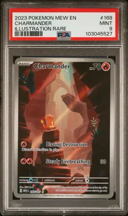 Pokemon Charmander 168/165 SV151 Illustration Rare Holo PSA 9 Graded - Image 1