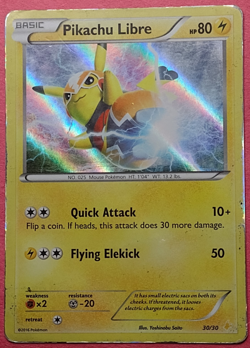 Pokemon TCG Pikachu Libre #30/30 XY Trainer Kit Holo Basic 80 HP 2016 - Image 2