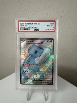 Pokemon Mew ex Shiny Ultra Rare Holo PSA 8 216/091 SV: Paldean Fates English - Image 1