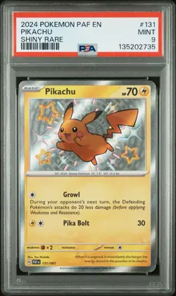 2024 POKEMON PAF EN-PALDEAN FATES SHINY RARE #131 PIKACHU PSA 9 - Image 1