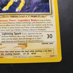 2000 Raikou 22/64 - Neo Revelation Non-Holo Regular Rare - Pokemon TCG - LP - Image 3