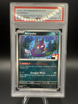 2024 POKEMON PLAY! POKEMON PRIZE PACK: SER 5 NON-HOLO #121 MORPEKO PSA 10 - Image 1