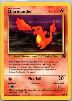 Pokemon TCG Charmander 50/82 Team Rocket LP - Image 1