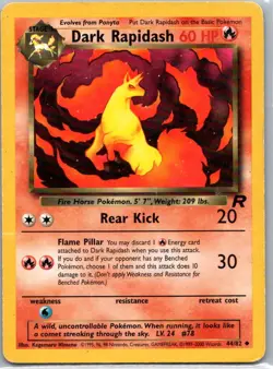 Pokemon TCG Dark Rapidash 44/82 Team Rocket MP - Image 1