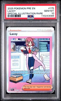 2025 Pokemon Prismatic Evolutions Lacey Special Illustration Rare PSA 10 #175 - Image 1