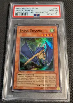 Yugioh Spear Dragon LOD-035 1st Edition Super Rare PSA 10 Gem Mint! - Image 1