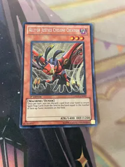 YUGIOH - ALLY OF JUSTICE CYCLONE CREATOR - SECRET RARE - 1ST ED - NM - DREV - Image 1
