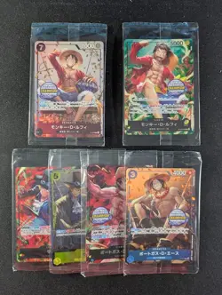 2026 One Piece LUFFY/ ACE Assorted Promo Tin Pack Vol. 1 & 2 Stamped JPN Lots - Image 1