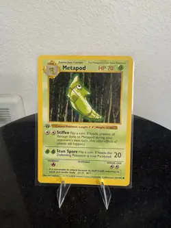 Shadowless 1st Edition Metapod Pokemon Card 1999 Base Set 54/102 - Image 1