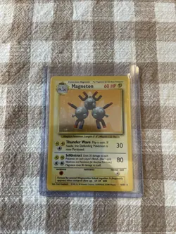 Pokemon TCG Magneton Base Set Holo Unlimited Rare Card 9/102 WOTC 1999 - Image 1