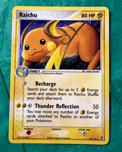 Raichu 12/112 Holo EX Red Fire Green Leaf NM+ Pokemon Card - Image 1