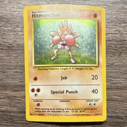 Hitmonchan Base Set Holo Rare Pokemon Card No.7/102 1999 HP70 English - Image 1