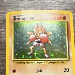 Hitmonchan Base Set Holo Rare Pokemon Card No.7/102 1999 HP70 English - Image 2