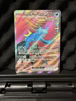 Pokemon TCG Roaring Moon EX Full Art Holo Ultra Rare Card 229/182 Paradox Rift - Image 1