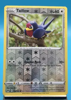 REVERSE HOLO Taillow 133/185 NM - Yuka Morii Clay - Vivid Voltage Pokemon Card - Image 1