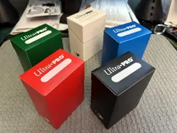 Lot of 5 Ultra Pro Deck Boxes Green, Blue, Black, Red, White - Image 1