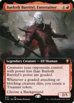 Baeloth Barrityl, Entertainer ** Extented Art ** CLB: Baldur's Gate - NM MTG - Image 1