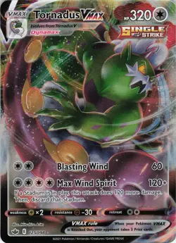 Tornadus VMAX 125/198 Full Art Ultra Rare SWSH06: Chilling Reign NM Pokemon - Image 1
