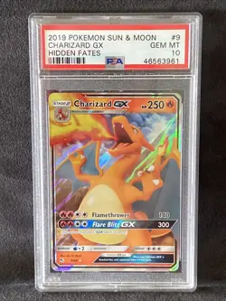 2019 POKEMON SUN & MOON HIDDEN FATES #9 CHARIZARD GX PSA 10 - Image 1