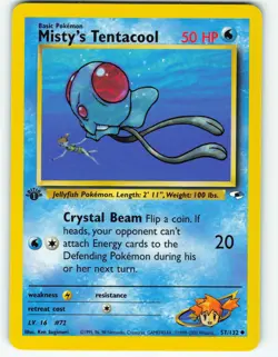 Misty's Tentacool - 1st Edition - 57/132 Gym Heroes - Pokemon TCG - 2000 - Image 1