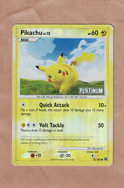 Pokemon Pikachu TCG Reverse Holo Rare Stamped Platinum 70/100 DMG - Image 1