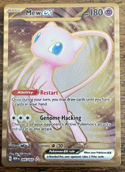 Pokemon TCG Mew EX Hyper Rare 205/165 Scarlet & Violet 151 Full Art Metal Promo - Image 1