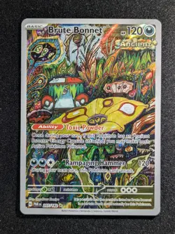 2023 Pokemon BRUTE BONNET #207/182 SV Paradox Rift Illustration Rare English - Image 1
