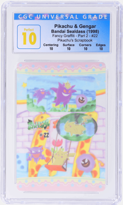 1999 Pokemon Bandai Sealdass Fancy Graffiti Gengar/Pikachu and Others CGC BL - Image 1