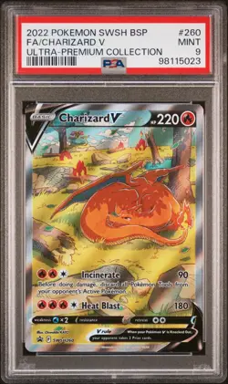 Pokemon SWSH260 Ultra Premium Collection FA Charizard V Black Star Promo PSA 9 - Image 1