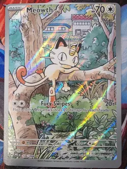 Pokemon TCG: Meowth 106/094 Illustration Rare Phantasmal Flames NM MISCUT - Image 1