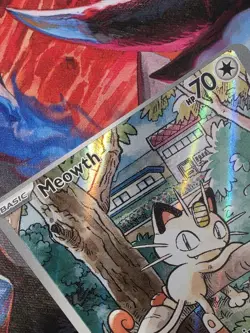 Pokemon TCG: Meowth 106/094 Illustration Rare Phantasmal Flames NM MISCUT - Image 2