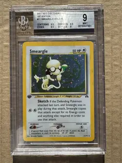 2001 Pokemon Neo Discovery 1st Edition Smeargle #11 Holo BGS 9 - Image 1