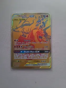 Pokemon TCG Reshiram & Charizard GX SM247 Holo Card Near Mint Condition - Image 1