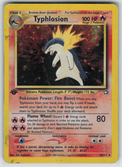 Pokemon Cards Typhlosion 18/111 1ST EDITION Neo Genesis Holo Rare Damaged - Image 1