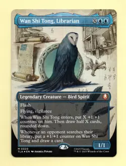 Magic The Gathering Avatar BORDERLESS Wan Shi Tong, Librarian FOIL #0320 - NM/M - Image 1