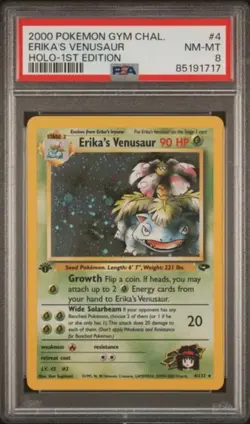 2000 POKEMON GYM CHALLENGE HOLO-1ST ED #4 ERIKA'S VENUSAUR PSA 8 - Image 1