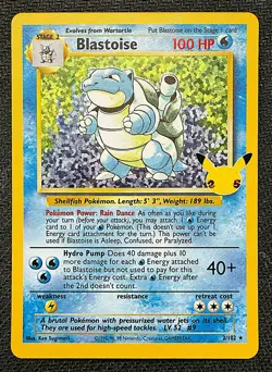 Pokemon Celebrations Blastoise Holo 2/102 Classic Collection 25th Anniversary NM - Image 1