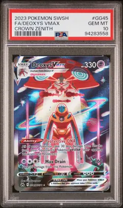 2023 POKEMON SWORD & SHIELD CROWN ZENITH #GG45 FULL ART/DEOXYS VMAX PSA 10 - Image 1