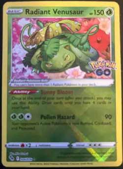Pokemon Go Radiant Venusaur Holo Ultra Rare TCG Card 004/078 NM/M Condition - Image 1