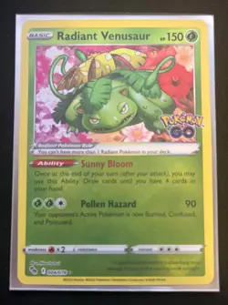 Pokemon Go Radiant Venusaur Holo Ultra Rare TCG Card 004/078 NM/M Condition - Image 3