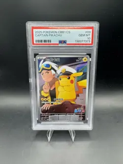 2025 POKEMON SIMPLIFIED CHINESE CBB1 C-GEM PACK VOL 1 #09 CAPTAIN PIKACHU PSA 10 - Image 1