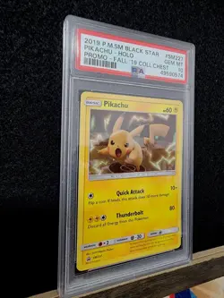 2019 Pokemon SM Black Star Promo Fall Collector Chest Pikachu Holo PSA 10 - Image 4
