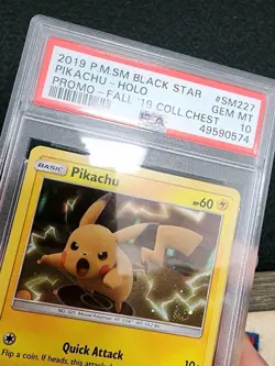2019 Pokemon SM Black Star Promo Fall Collector Chest Pikachu Holo PSA 10 - Image 5