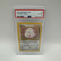 1999 POKEMON BASE SET UNLIMITED #3 CHANSEY-HOLO PSA 6 - Image 1