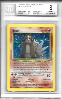 Pokemon Entei 06/64 Neo Revelation Holo w/Swirl BGS 8 NM - Mint - Image 1